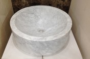 Carrara Marble Round Sink 450 x 450 x 14